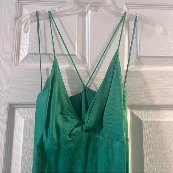 Zara Kelly Green Knotted Slip Dress Size Small - Picture 4 of 10